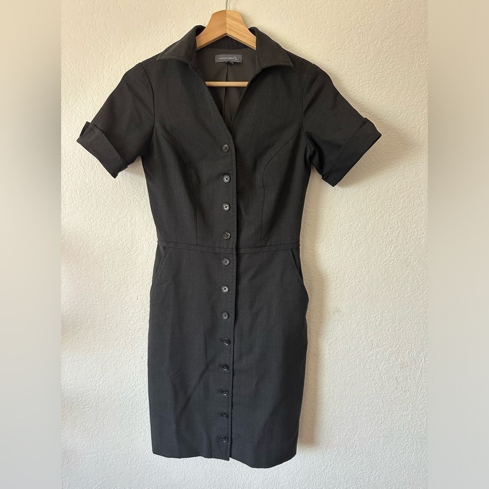 American Airlines Flight Attendant Shirt Dress is Charcoal- Size 00
